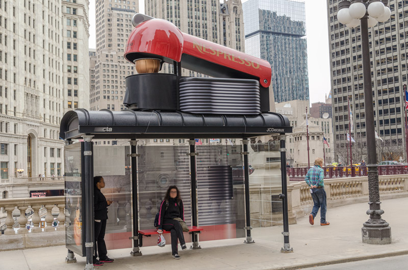 Una marquesina-cafetera en Chicago